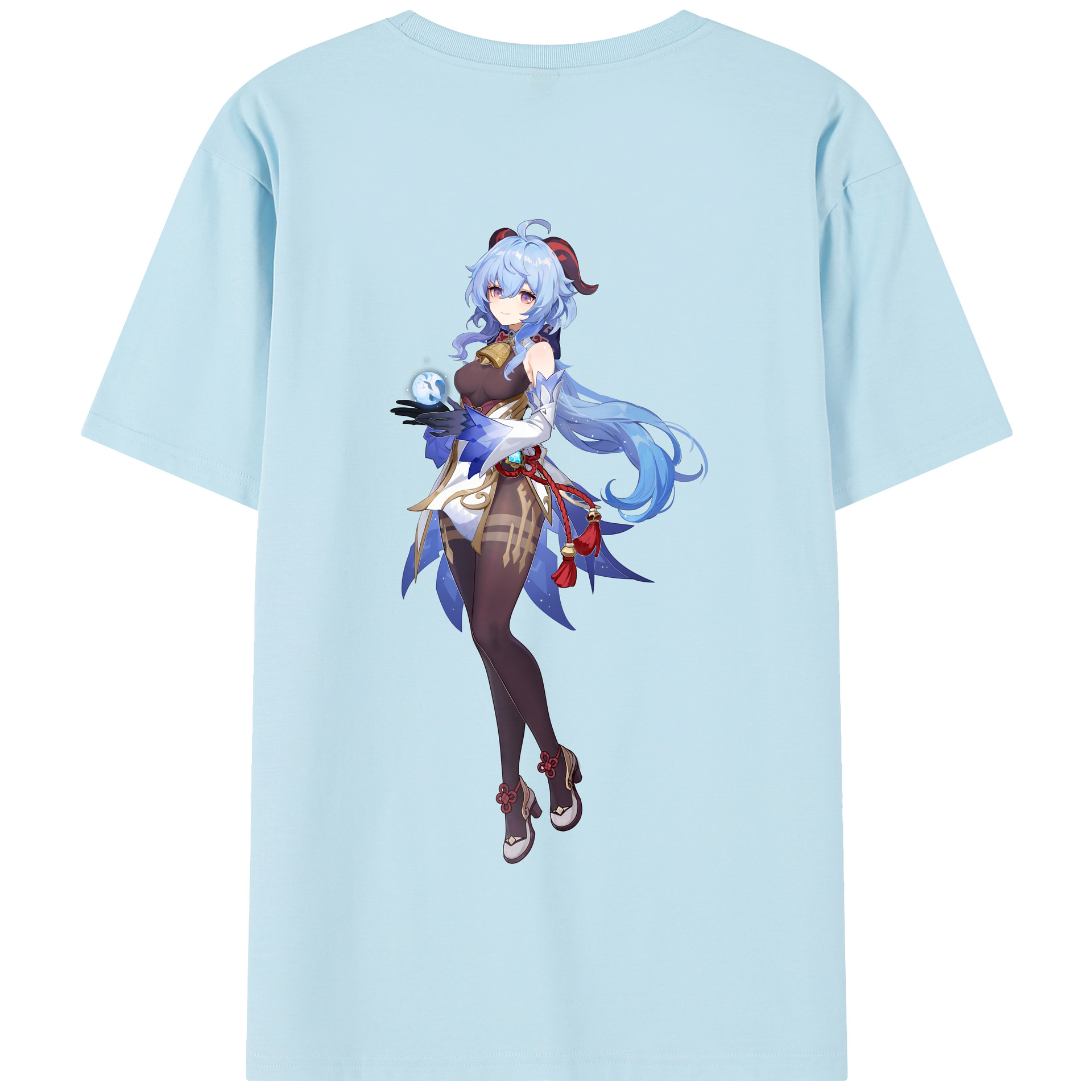 げんし神 甘雨 かんう genshin Ganyu 綿100％半袖Tシャツ（背面プリント）